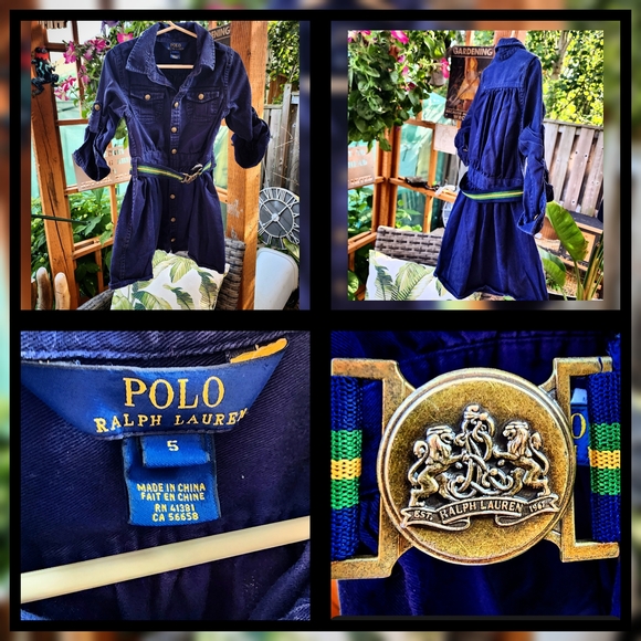 🐎 Ralph Lauren Navy Denim Chino Shirt Dress with Belt 🐎 - Picture 4 of 7